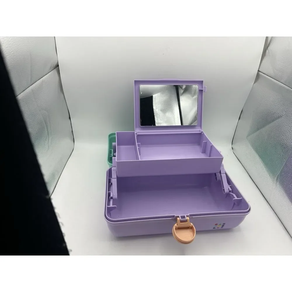 Caboodles‎ On-The-Go Girl Sea foam Lid & Lavender Base Vintage Case